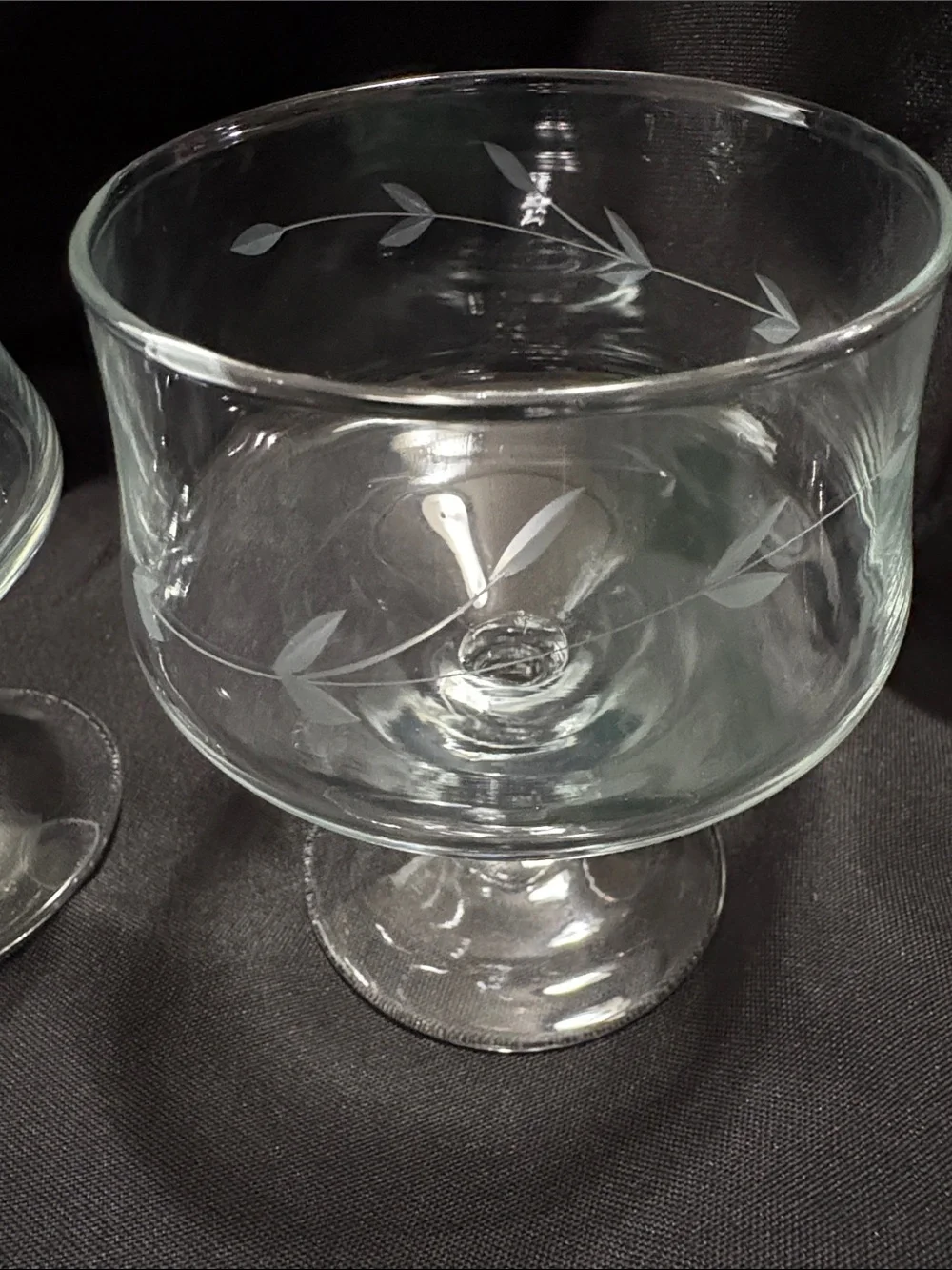 Etched cocktail glasses Princess House Cognac Whiskey Dessert or Shrimp